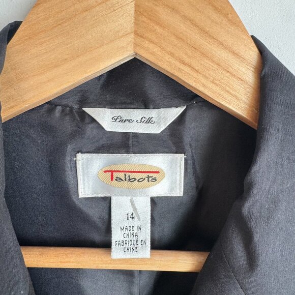 Talbots Pure Raw Silk Minimalist Classic Blazer 14 - Picture 4 of 5